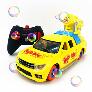  ماشین کنترلی شارژی حباب ساز زرد Remote Control Bubble Toy Car 2.4G -اسباب بازی